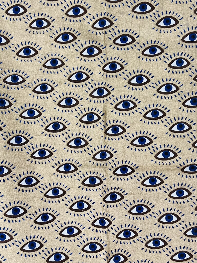 Les Ottomans Les Ottomans Cotton table cloth Shiny gold with eyes- 250x150cm