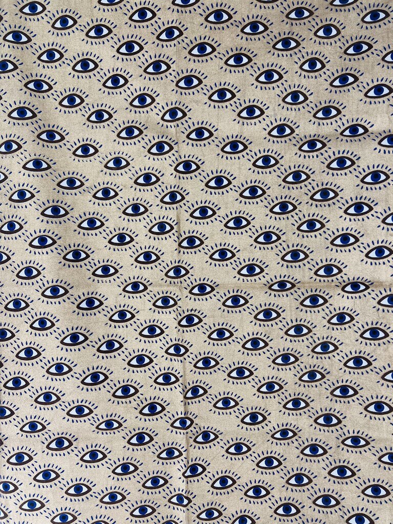 Les Ottomans Les Ottomans Cotton table cloth Shiny gold with eyes- 250x150cm