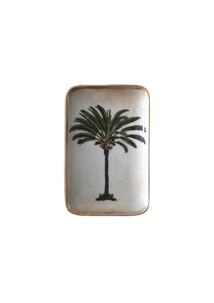 Boncoeurs Enameled Palm tree tray