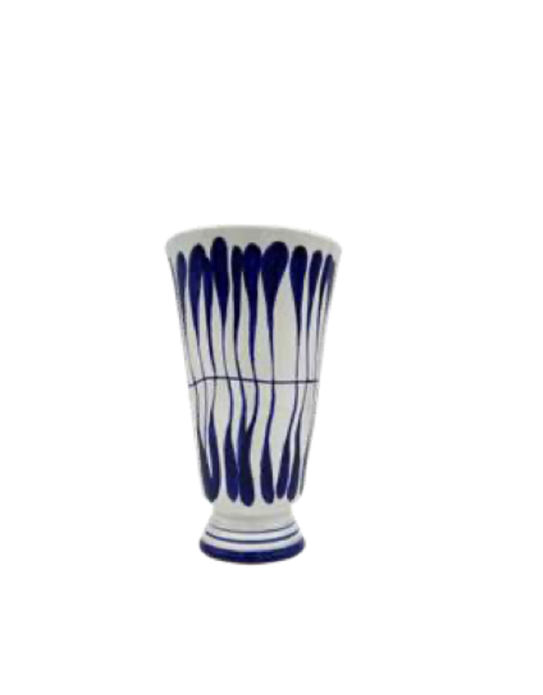 Les Ottomans Les Ottomans White and Blue ceramic vase- small