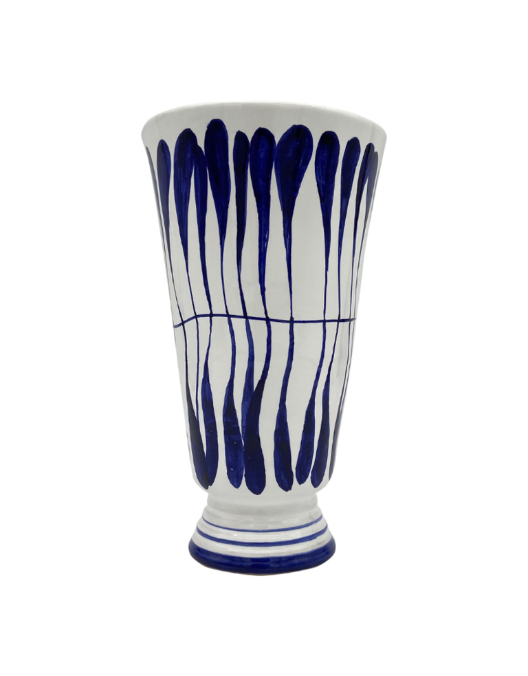 Les Ottomans Les Ottomans White and Blue ceramic vase - large