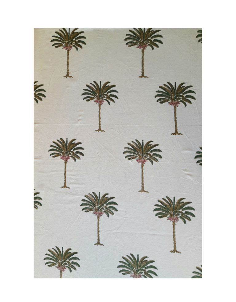 Les Ottomans Les Ottomans Cotton table cloth - Green palm trees- 250x150cm