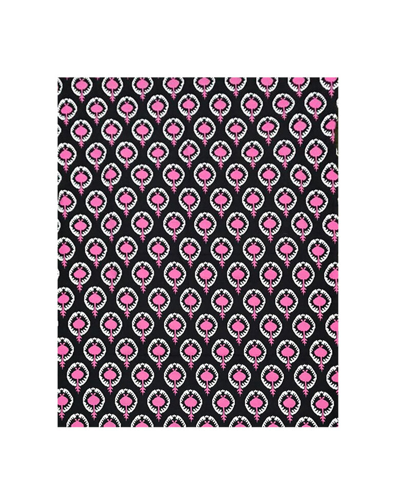 Les Ottomans Les Ottomans Cotton Ikat table cloth - Pink and Black- 250x150cm