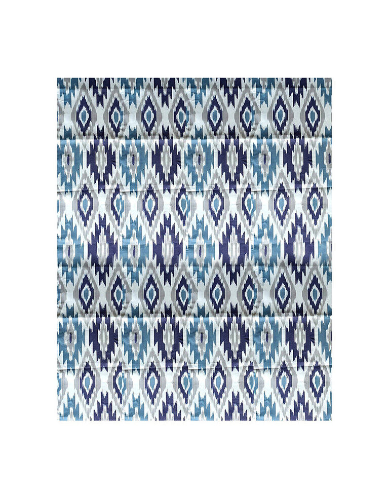 Les Ottomans Les Ottomans Cotton Ikat tablecloth -  Blue, grey and white- 250 x 150cm