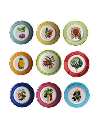 Les Ottomans Botanisch diep bord of schaal - 9 ontwerpen Les Ottomans Botanisch diep bord of schaal - 9 ontwerpen