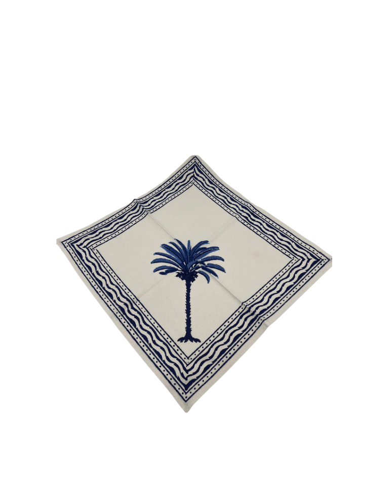 Les Ottomans Set of six cotton napkins with Palm design by Les Ottomans