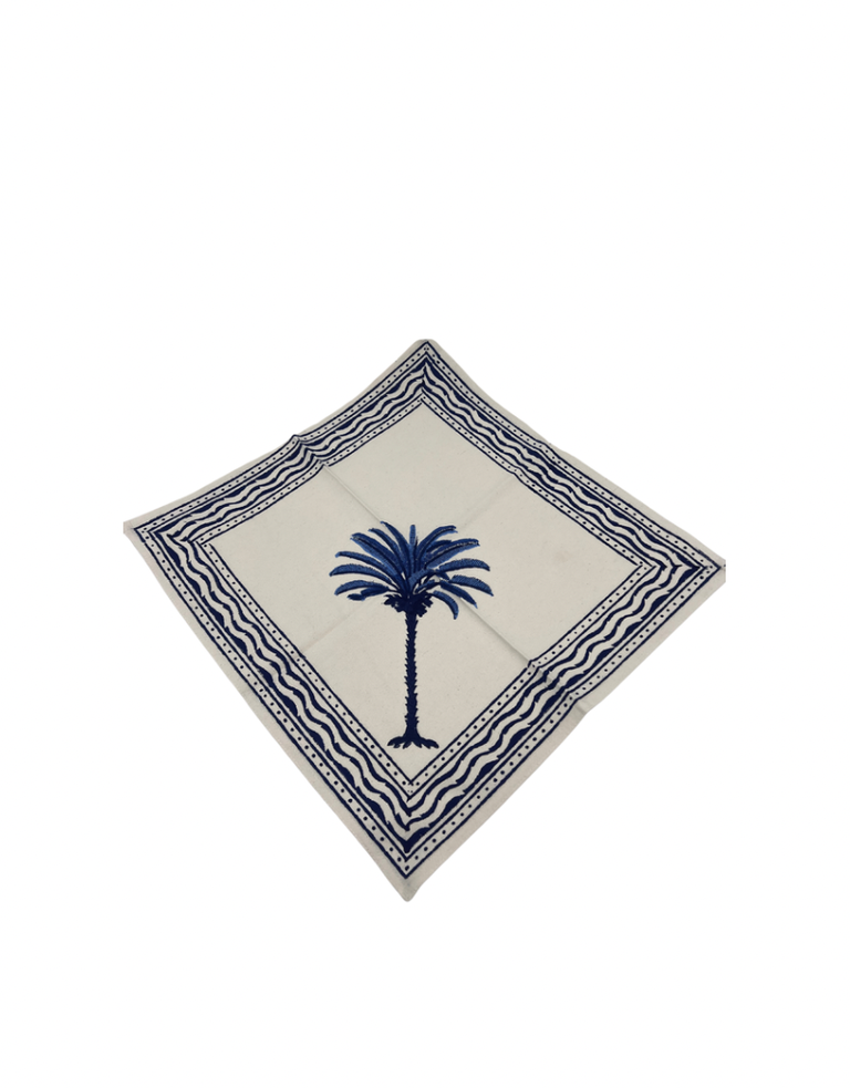 Les Ottomans Set van zes katoenen servetten met Palm ontwerp van Les Ottomans