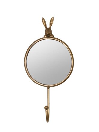 Mirror and hook with little rabbit Mirror and hook with little rabbit