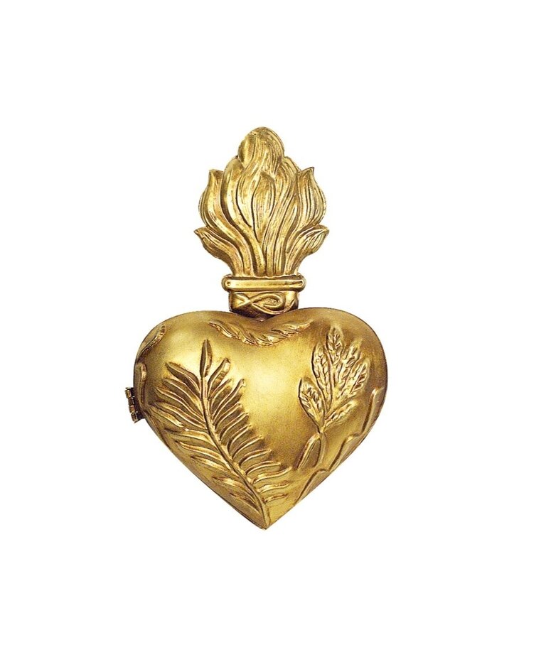 Boncoeurs Decorated brass jungle heart box