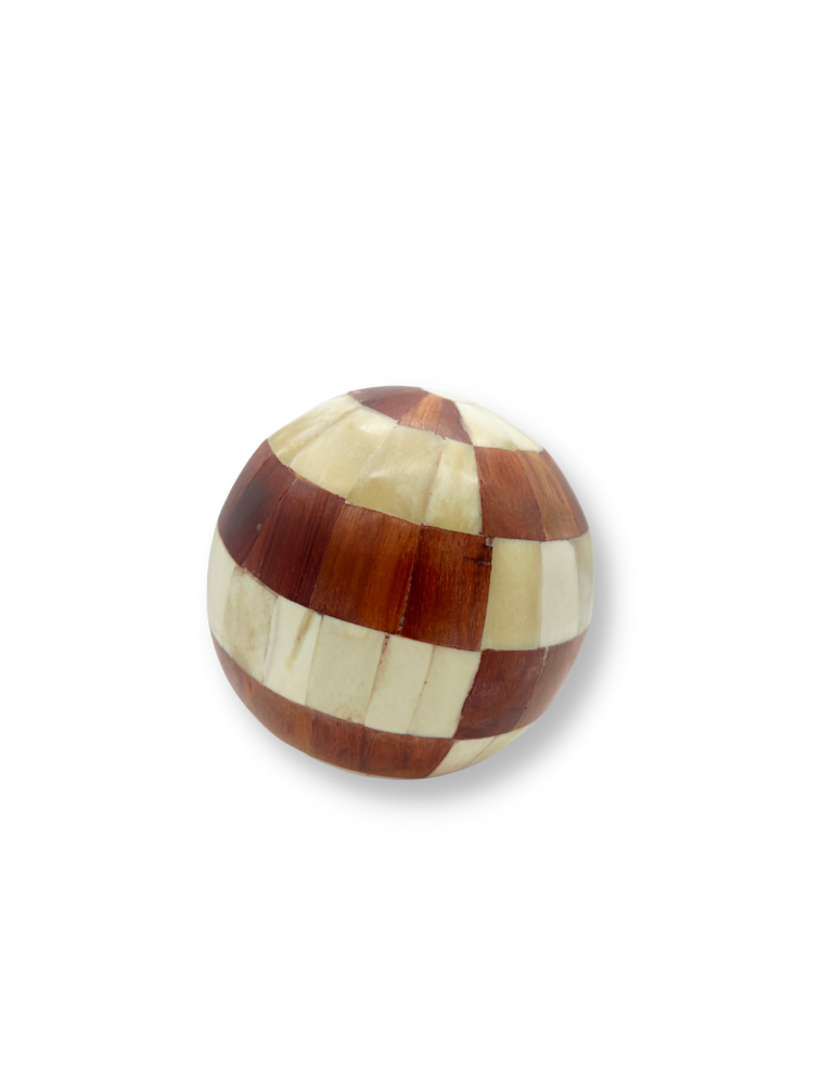 Decorative bone and wood ball