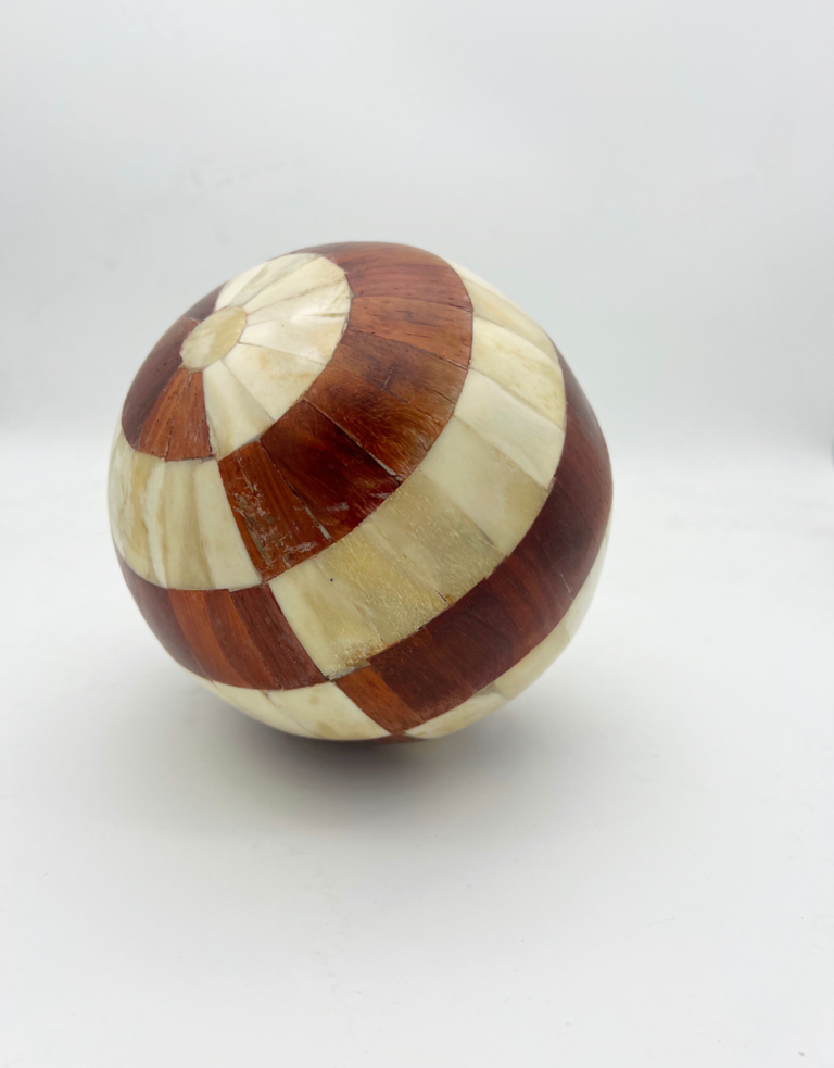 Decorative bone and wood ball