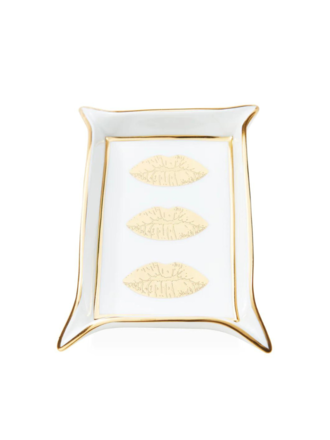 Jonathan Adler Lippen snuiterijenbakje  - Wit/goud Jonathan Adler Lippen snuiterijenbakje  - Wit/goud