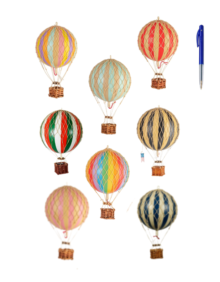 Authentic Models Hot Air Balloon - 8,5 cm - 8 colors