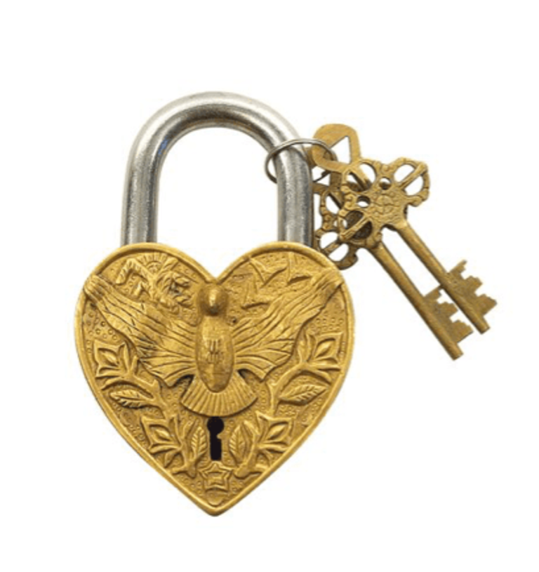 Antique Brass Padlock, Eagle Lock Vintage Brass Lock With Key