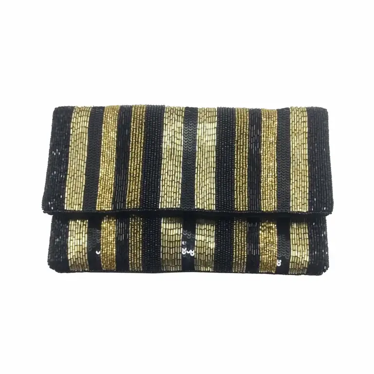 Mini clutch bag - Black and gold