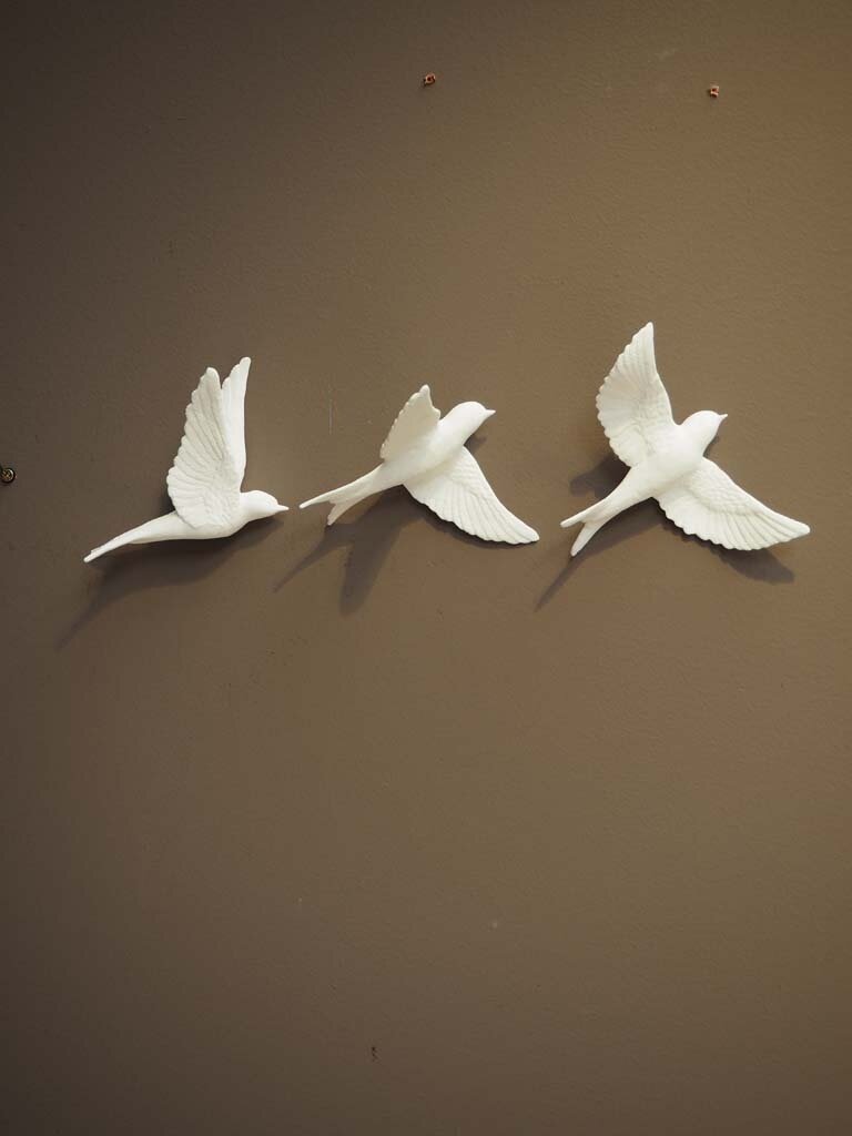 Set of three wall birds