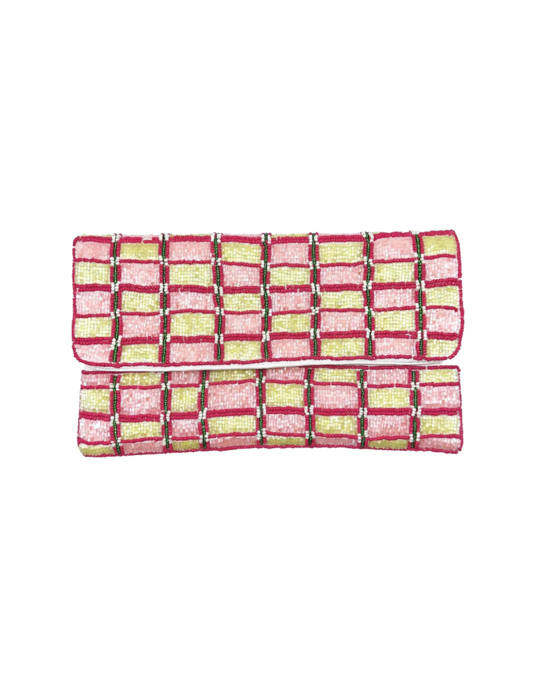 Clutch bag - Pink and green