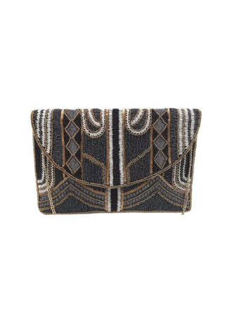 Clutch 'Gatsby' -  Hematite and black  beads Clutch 'Gatsby' -  Hematite and black  beads