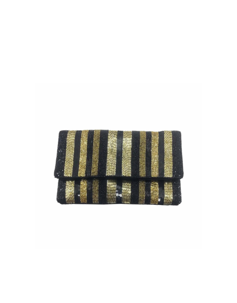 Mini clutch bag - Black and gold