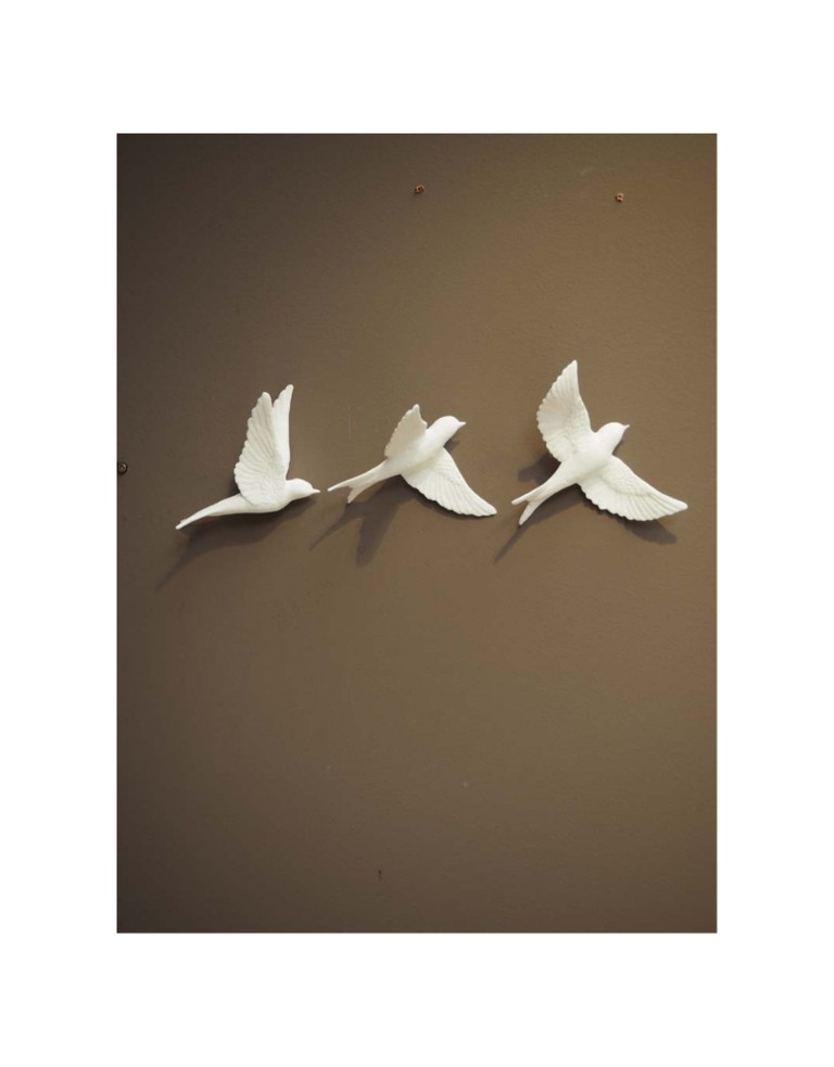 Set of three wall birds