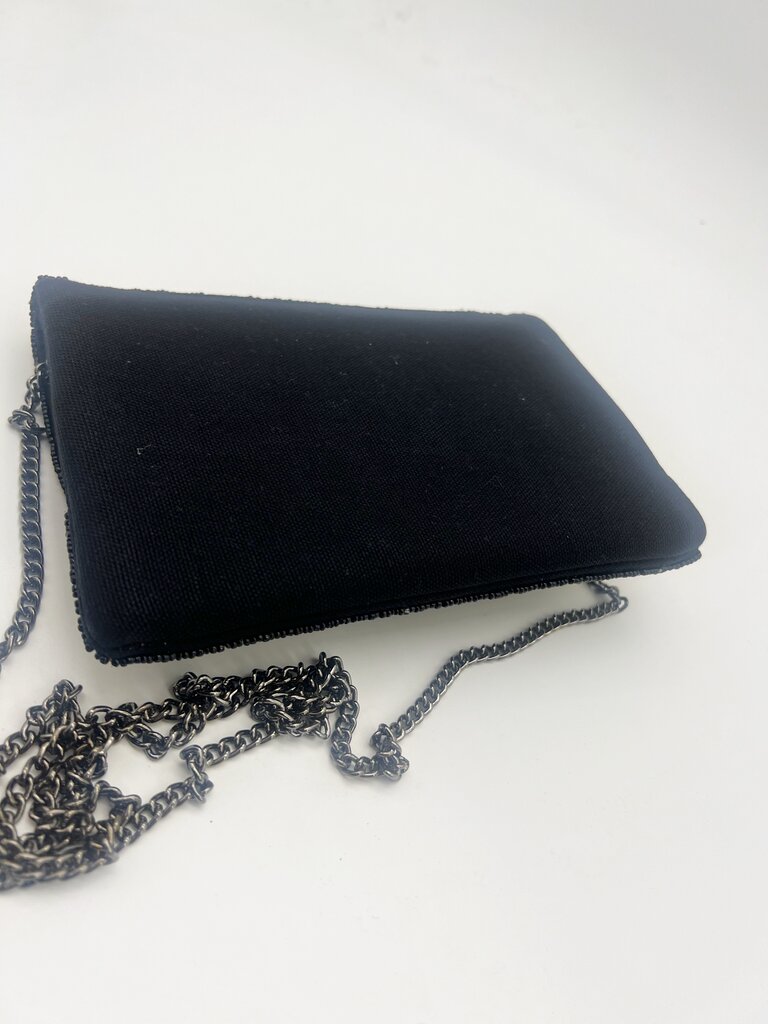 Clutch bag 'Gatsby' - hematite and black beads