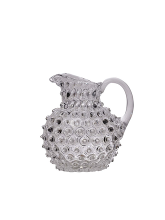 Glazen waterkan met bolletjesrelief  - 1 liter Glazen waterkan met bolletjesrelief  - 1 liter
