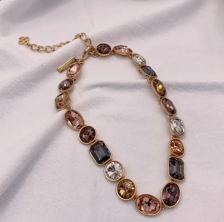 Vintage Oscar de la Renta Necklace multicolor crystals