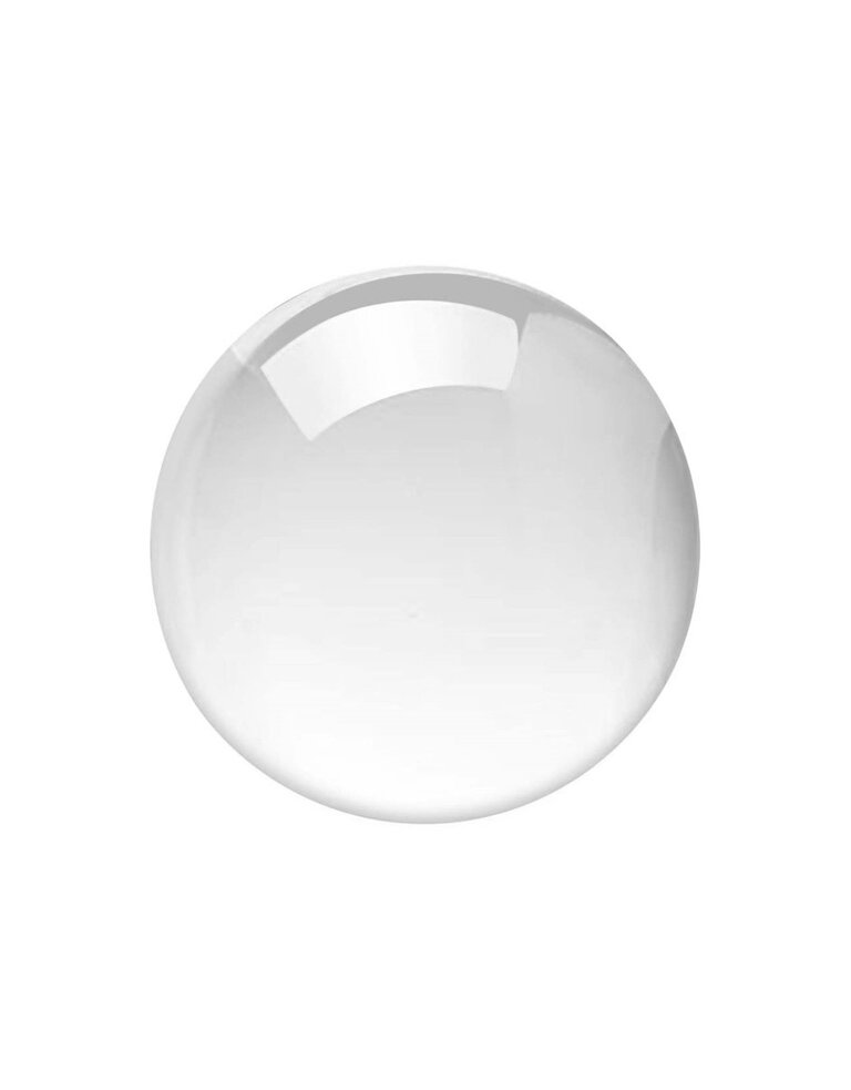 Medium massive crystal ball with wooden ring foot - 15 cm diameter