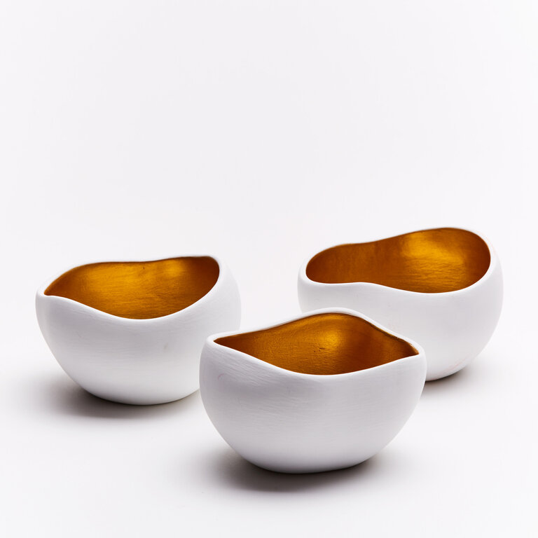 Anoq Trio of tea light/candle holders - in three color combinations