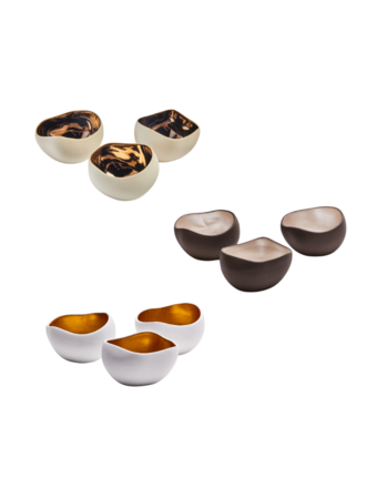 Anoq Trio theelicht houders - Drie kleurencombinaties Anoq Trio theelicht houders - Drie kleurencombinaties