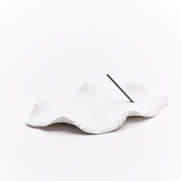 Anoq Handmade incense holder -  ceramic leaf