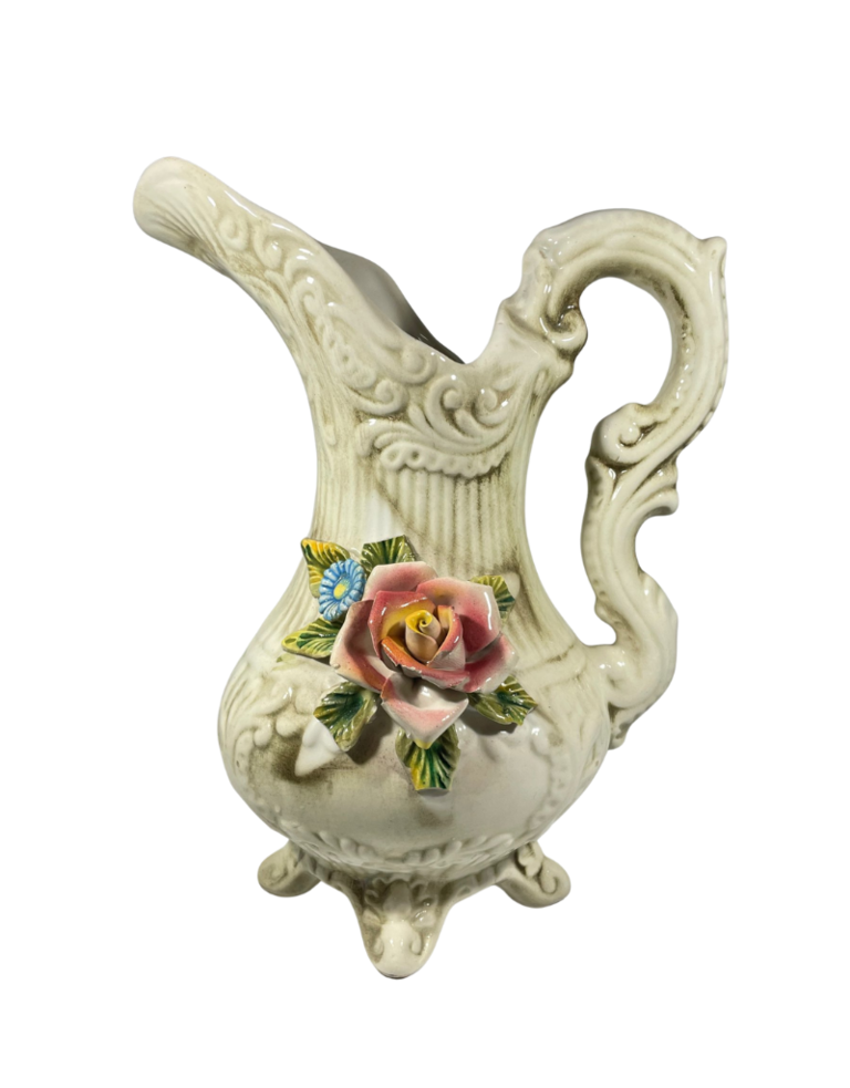 Vintage Capodimonte carafe with flowers