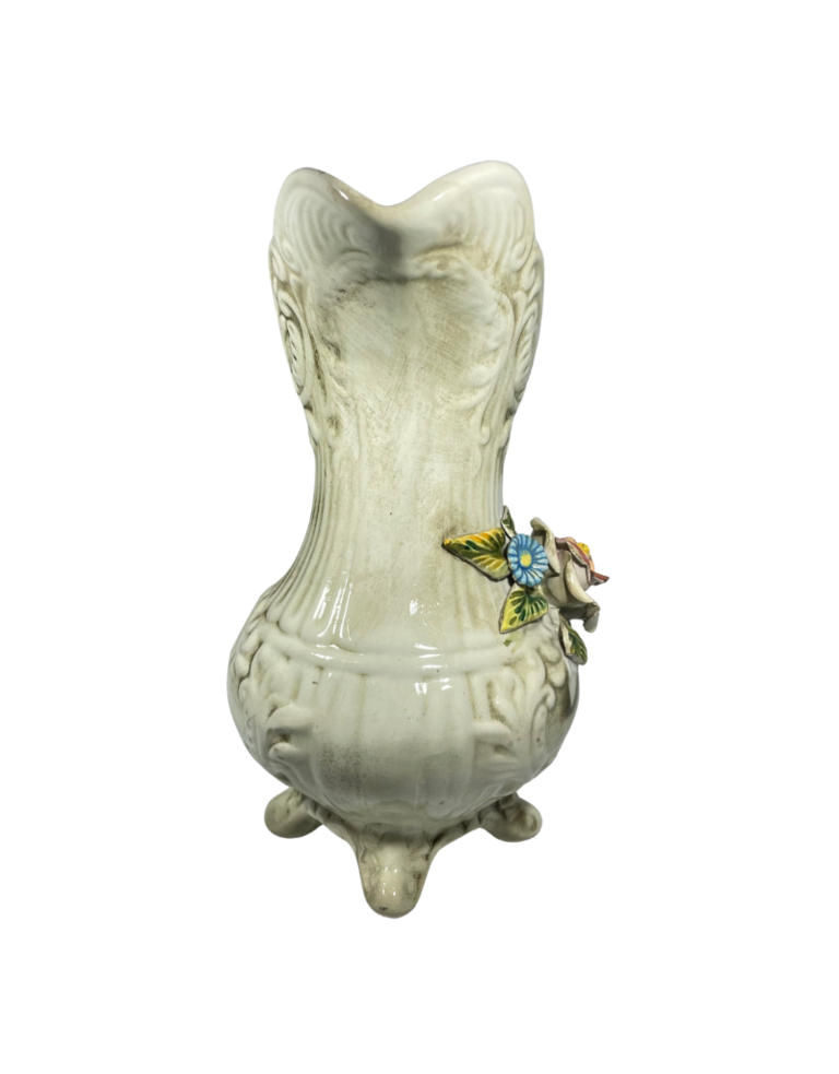 Vintage Capodimonte carafe with flowers