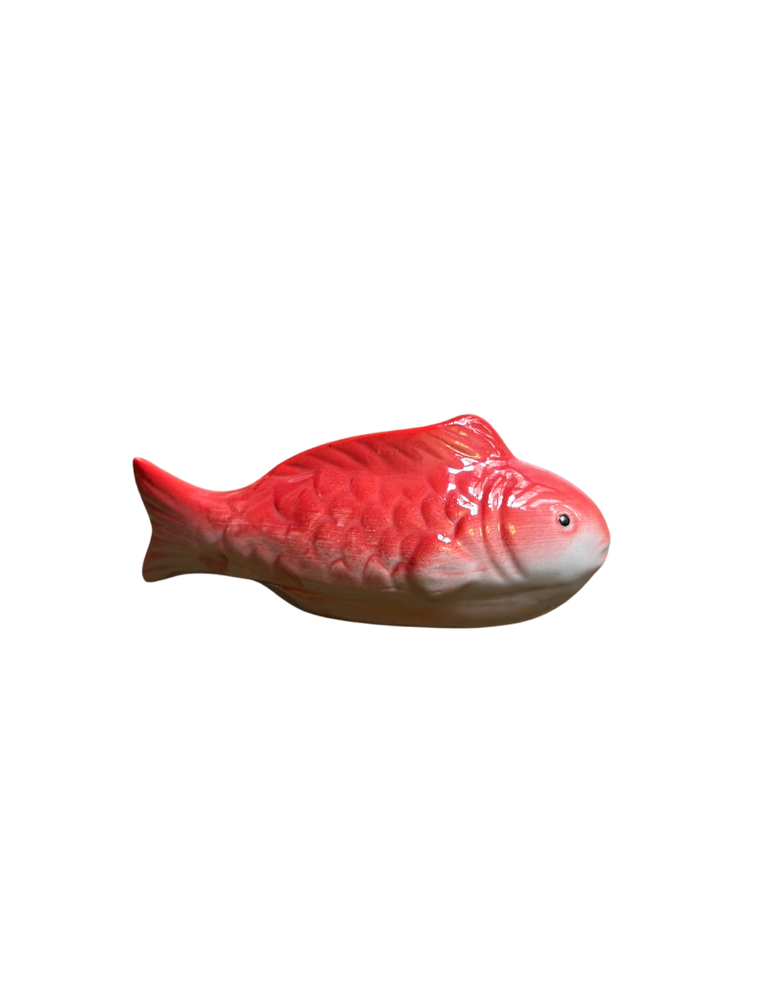 Porcelain gold fish statue