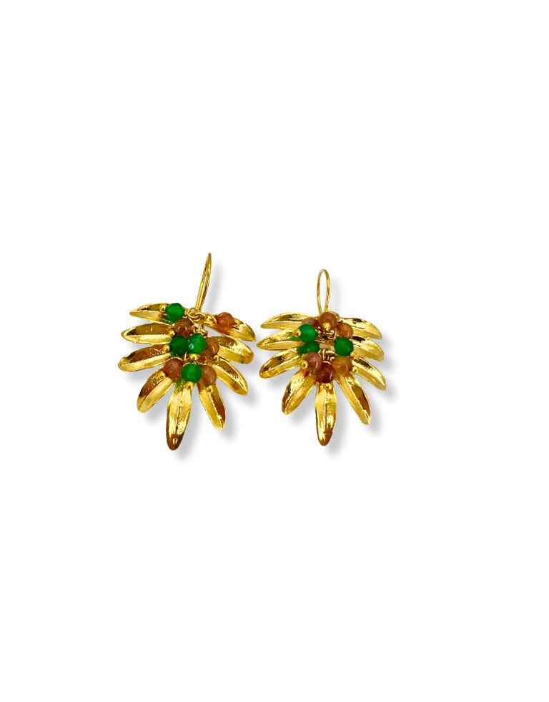 m'Anais Camila earrings - Greens and peach