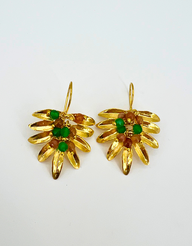 m'Anais Camila earrings - Greens and peach