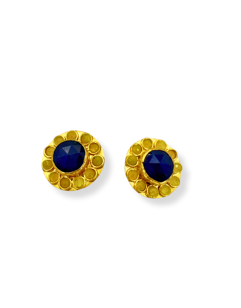 m'Anais Elena earrings - Blue and yellow