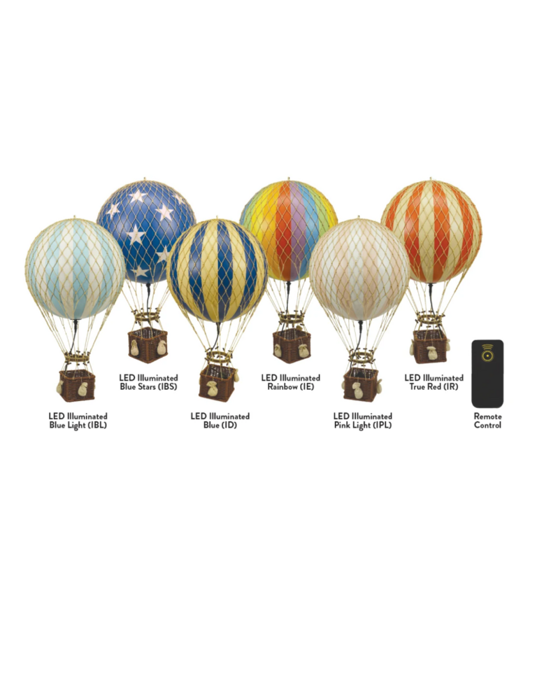 Authentic Models Lamp - Hot Air Balloon - Travels Light - 6 colors