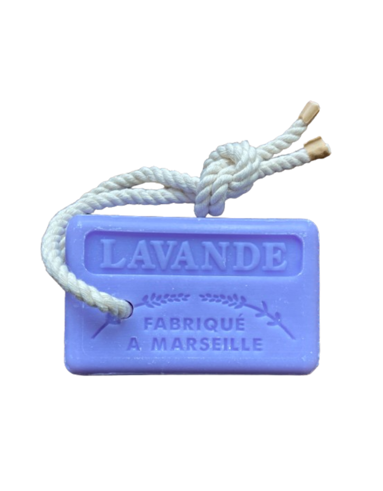 De Bordes Soap bar with rope (125 gr) - Lavender