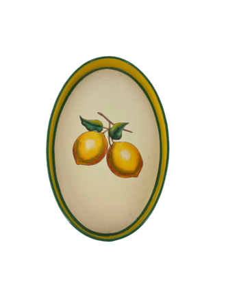 Les Ottomans Oval iron tray - lemons Les Ottomans Oval iron tray - lemons
