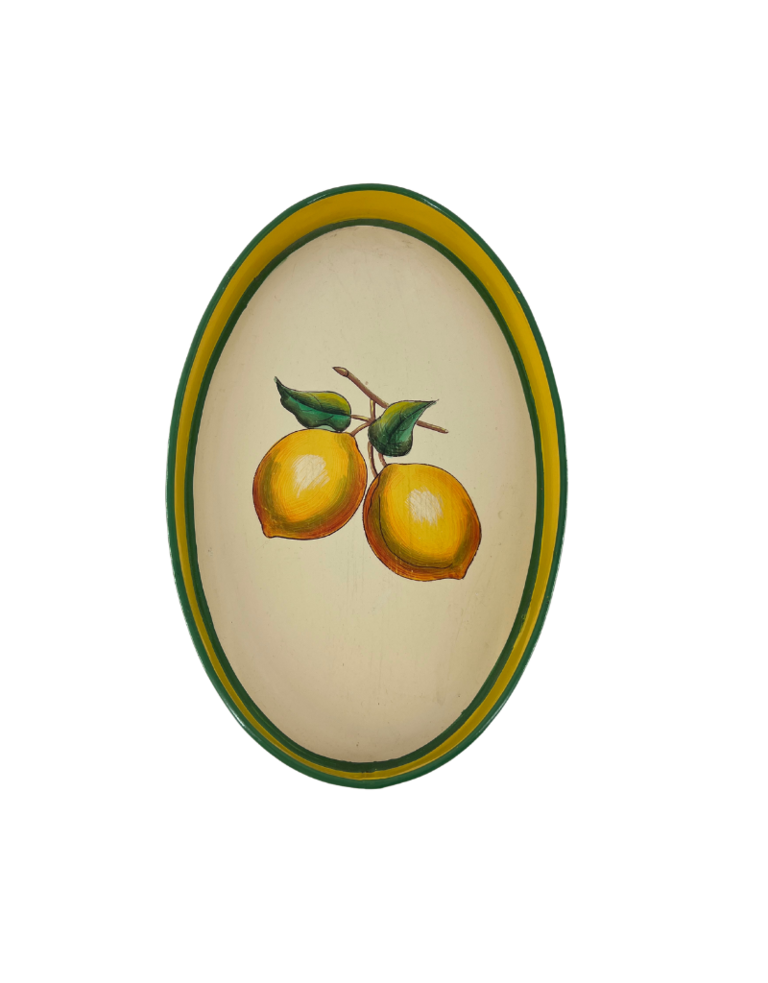 Les Ottomans Oval iron tray - lemons