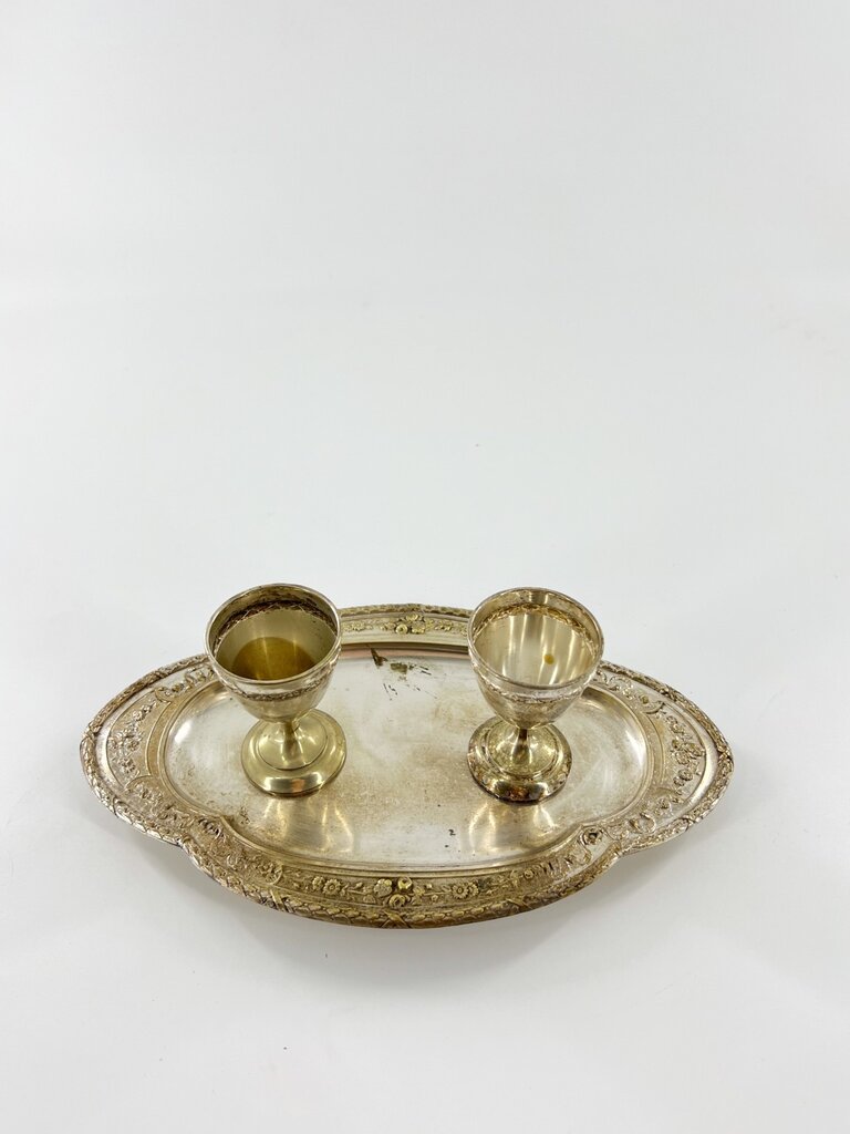Vintage Vintage egg cups on tray