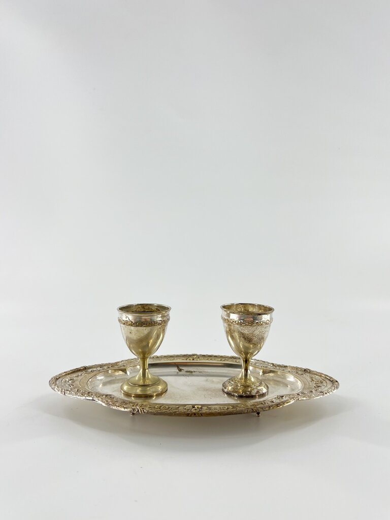Vintage Vintage egg cups on tray