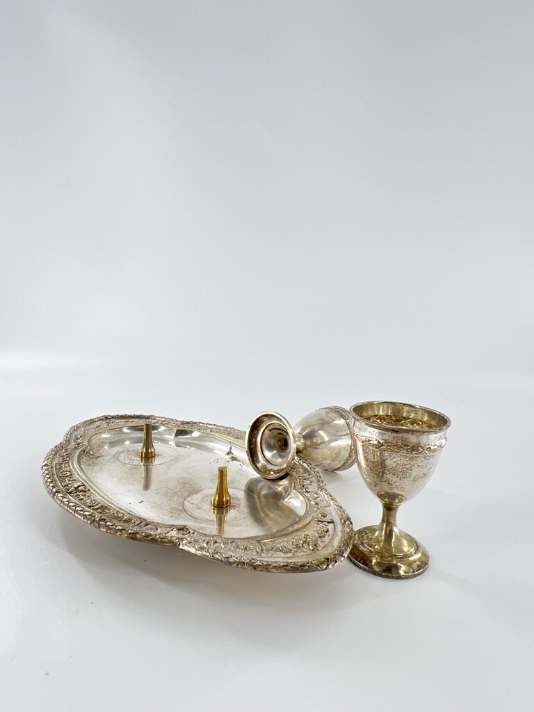 Vintage Vintage egg cups on tray