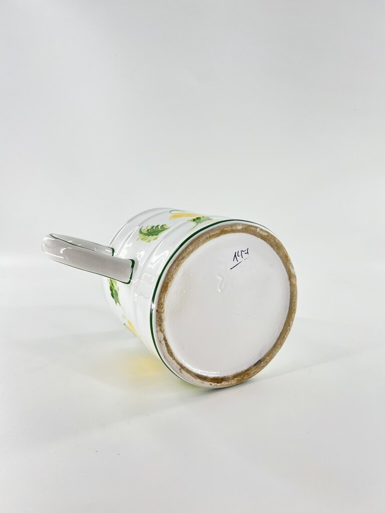 Vintage Vintage keramieken gieter met gele bloemen