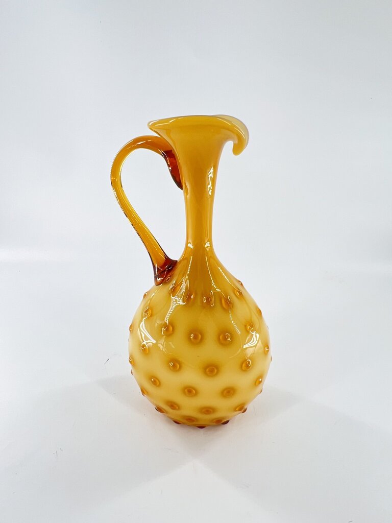 Vintage Vintage yellow glass decanter/vase