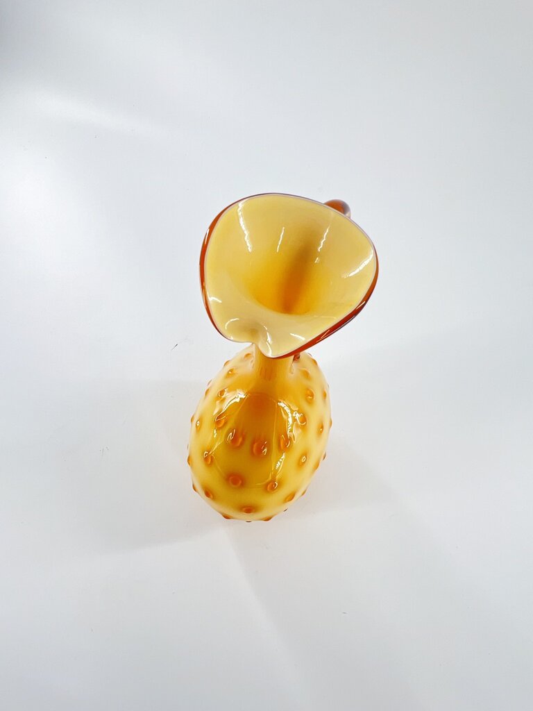 Vintage Vintage yellow glass decanter/vase