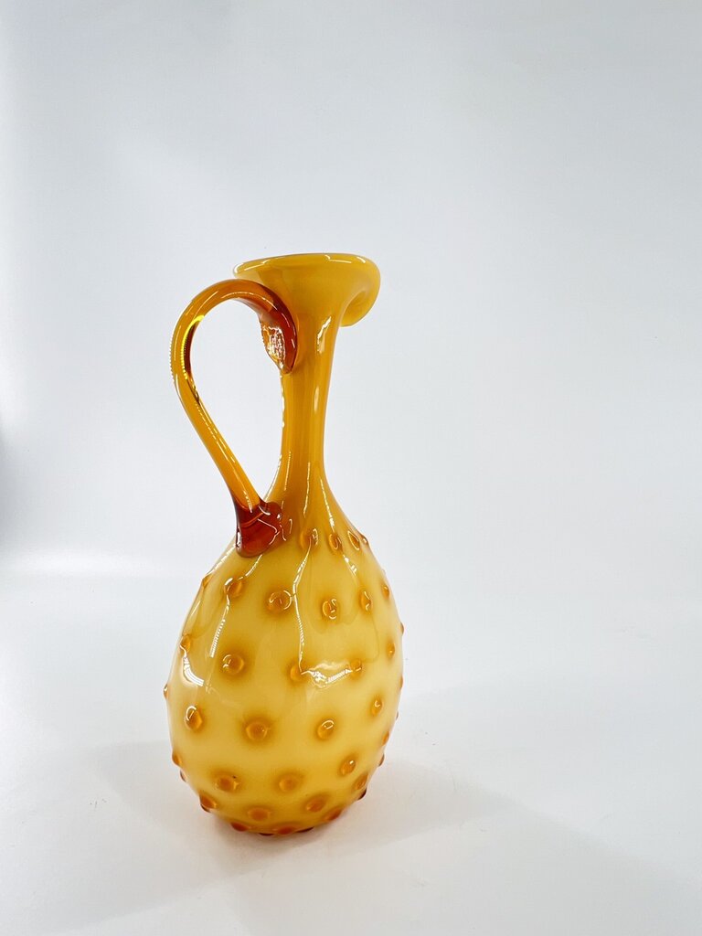 Vintage Vintage yellow glass decanter/vase