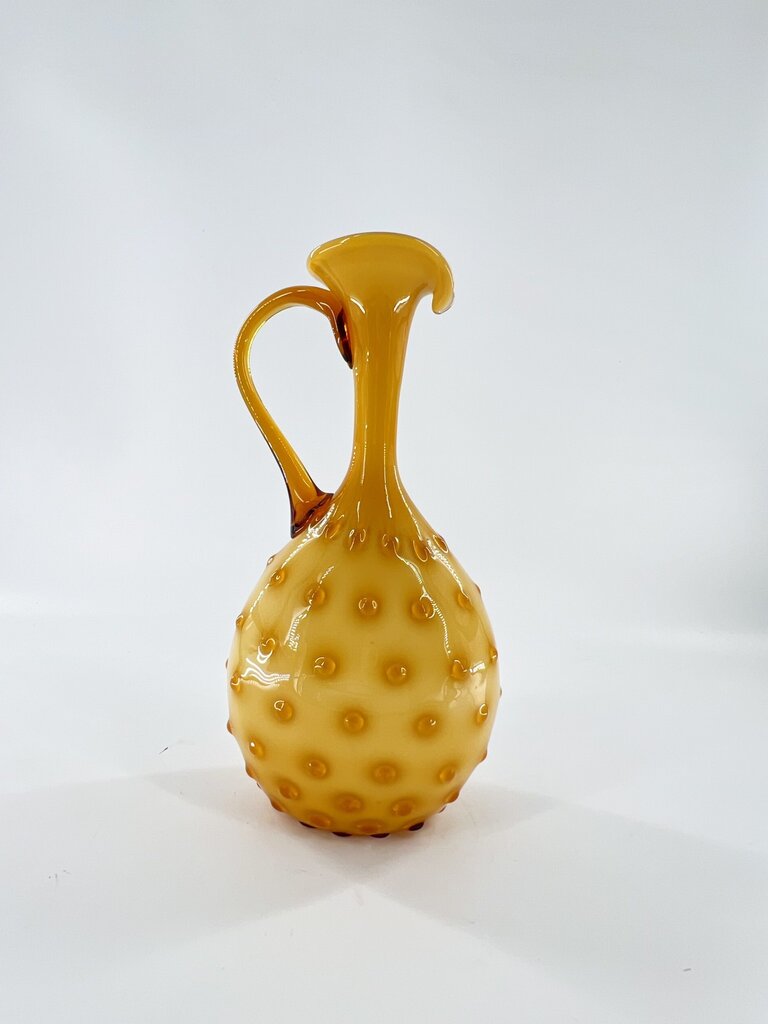 Vintage Vintage yellow glass decanter/vase