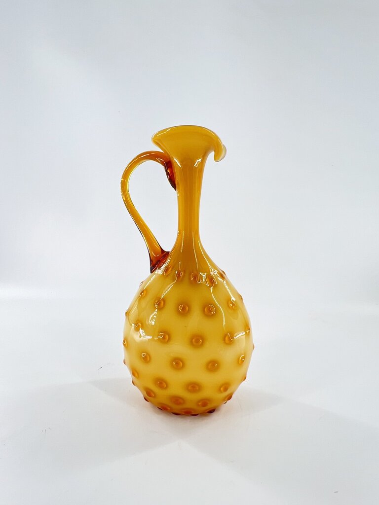 Vintage Vintage yellow glass decanter/vase